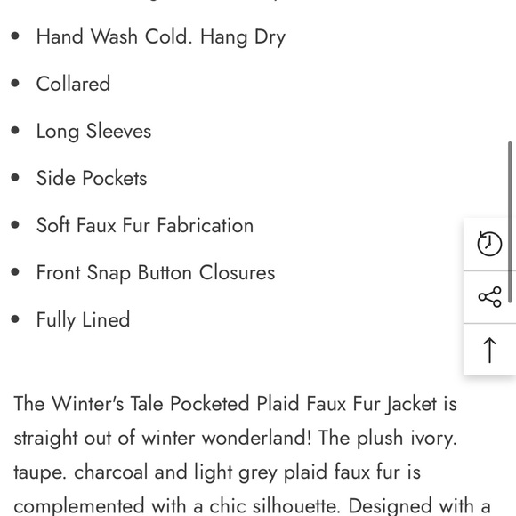 ACOA Winter's Tale Pocketed Plaid Faux Fur Jacket - Picture 7 of 13